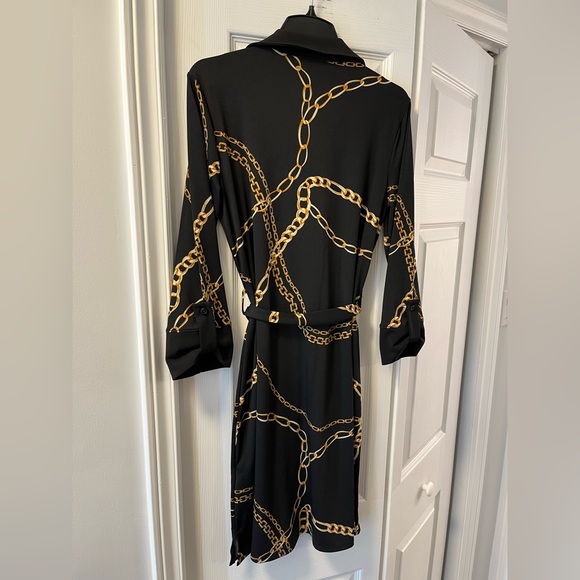 Black and gold chain wraps dress from Cleo. - Picture 2 of 3